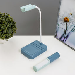 Настольная лампа «Лансер» LED 3.5 Вт USB АКБ сине-лазурный 11×15×45 см RISALUX