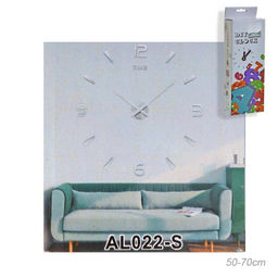 Часы аппликация 3D 50-70 см / AL022-S /уп 50/ серебро