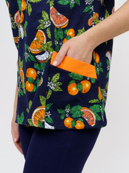 808 Костюм "т.синий/апельсин"