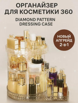 Органайзер вращающийся для косметики и аксессуаров, прозрачный