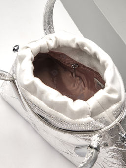 LACCOMA сумка Y2218-серебристый натуральная кожа полиэстер  фото 6