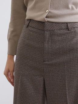 Standart Fit Ekose Kad?n Pantolon