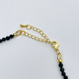 Колье из черной Шпинели и Жемчуга 45 см +