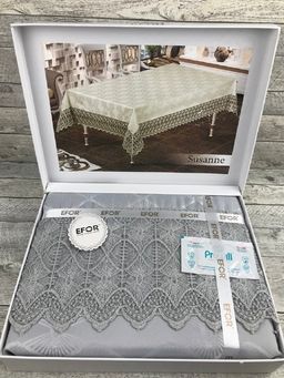 Скатерть EFOR SUSANNE 160*220 прямоугольная серый