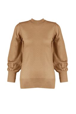 Camel Dik Yaka Triko Kazak TWOAW21KZ0817
