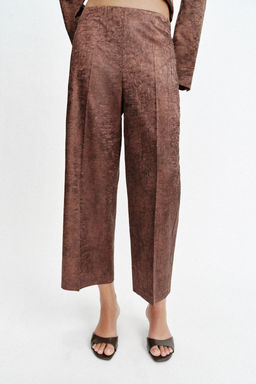 PANTAL?N CULOTTE EFECTO ARRUGADO / Cobre