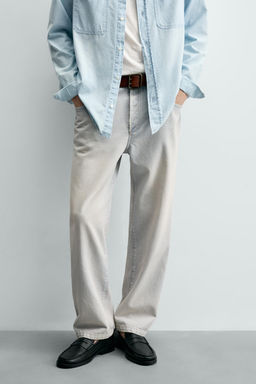 JEANS BAGGY CROPPED FIT / Azul claro - Zara фото 2