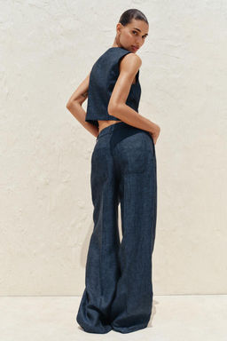 100% LINEN CROSS-WAIST TROUSERS - Zara фото 5