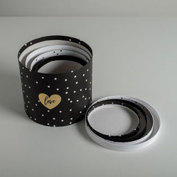 Набор коробок для цветов 4 в 1, упаковка подарочная, Чёрно-белый, 14?14?13 см - 20?20?17.5 см