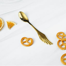 Ложка чайная Magistro Wings, длина 14 см, нержавеющая сталь, золотистая  фото 4