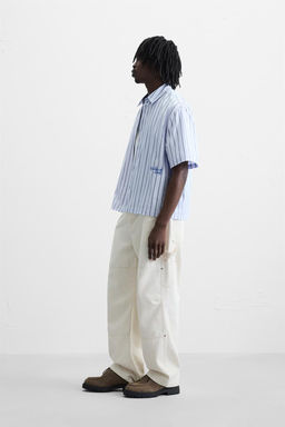 STRIPED EMBROIDERED SHIRT - Zara фото 4