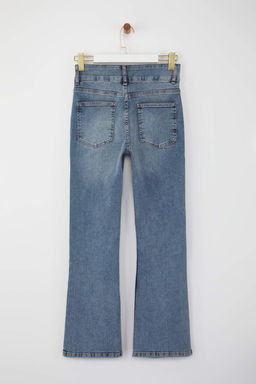 Mavi Tas Detayl? Yuksek Bel Ispanyol Paca Flare Jeans TWOAW26JE00035