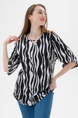 Туника женская из кулирки Полина зебра макси - Амадэль фото 6