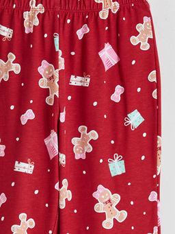 Beli Lastikli Y?lba?? Temal? K?z ?ocuk Pijama Alt?