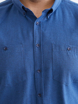 B?y?k Beden Regular Fit Uzun Kollu Gabardin Erkek G?mlek