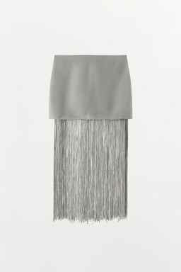 FALDA MINI LINO FLECOS / Gris - Zara фото 6