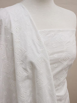 Шитье Ажурные ромбики цв.молочно-белый, ш.1.4м, батист, хлопок-100%, 80гр/м.кв - Купава фото 5