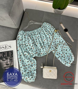 Топ блузка в цветочек женская