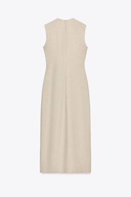 LINEN BLEND BUCKLE MIDI DRESS - Zara фото 11