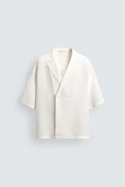 CAMISA KIMONO VISCOSA - LINO / Blanco roto - Zara фото 8