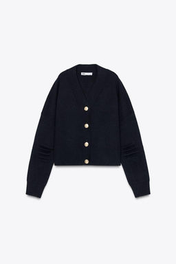 PLAIN KNIT CARDIGAN WITH GOLD BUTTONS - Zara фото 3