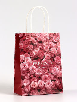 Цена за 3 шт. Пакет подарочный крафт Present, 15?8?21 см