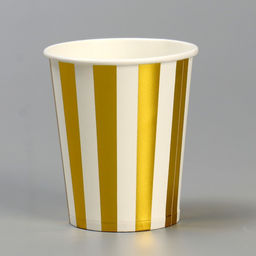Стакан бумажный Полоска, набор, 6 шт., цвет золото