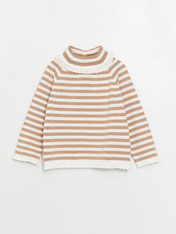 Bal?k?? Yaka Uzun Kollu K?z Bebek Triko Kazak