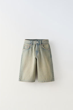 WIDE-LEG DENIM BERMUDA SHORTS