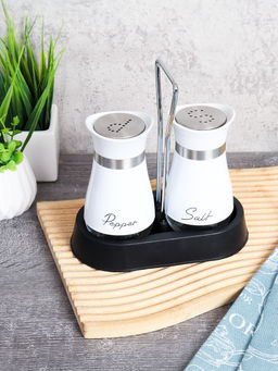 Набор для специй 2 предмета на подставке / GD-10 /уп 30/ белый/ белая коробка - ГалеонТрейд фото 3