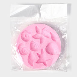 Молд для заливки шоколада Доляна «Морские звёзды», силикон, 8 ячеек, 8.7×1.1 см, розовый