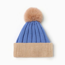 Шапка детская MINAKU, размер 48-50, синяя, бежевая