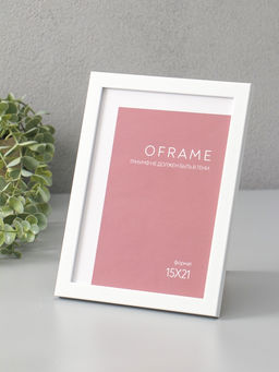 Фоторамка для фото 15×21 см Oframe, пластик, белый, (пластиковый экран)
