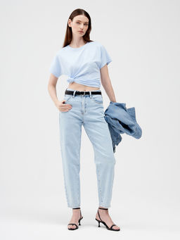 Женские джинсы mom fit с высокой посадкой - Mossmore фото 53