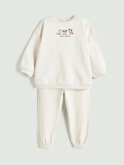 Bisiklet Yaka Erkek Bebek Kal?n Sweatshirt ve E?ofman Alt?