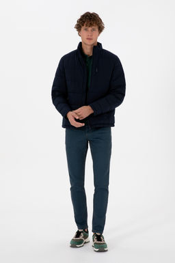 Erkek Lacivert Mont Sepette S_rpriz _ndirim