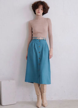 11555 Юбка на пуговицах бирюзовая