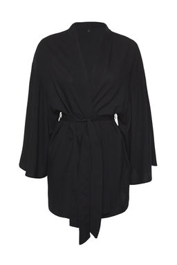 Siyah Mini Dokuma Plaj Kimono&Kaftan TBESS25KM00002 - Trendyolmilla фото 6