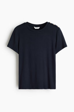 Camiseta de viscosa con botones decorativos - H&m фото 2