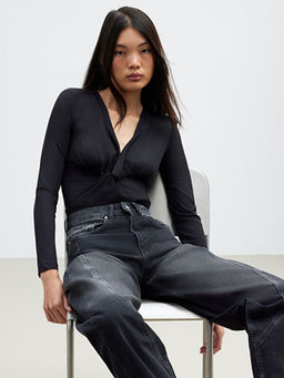 Kruvaze Yaka B?zg?l? Bodysuit