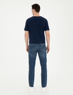 Lacivert Straight Fit Jean Pantolon
