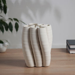 Ваза «Алойз», трубочки, 18.5×12 см, керамика, белая