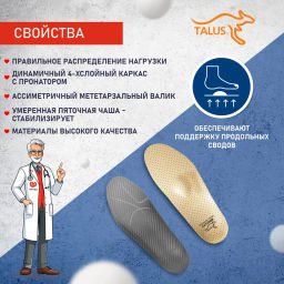 Каркасные ортопедические стельки Talus 57 флекс при болях в коленях, при плоскостопии, при варусе  фото 6