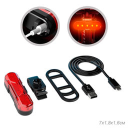 Фонарь задний COMIRON TA10 корпус: ABS, IPX5; свет: COB(5LED), 80lm; аккум: 220mAh, USB; четыре режима, поворотный на 360С. /уп 120/240/ - Галеонтрейд фото 12