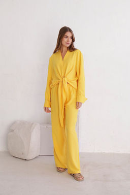 10503 Костюм из рубашки и брюк солнечно-жёлтый - Martichelli фото 2