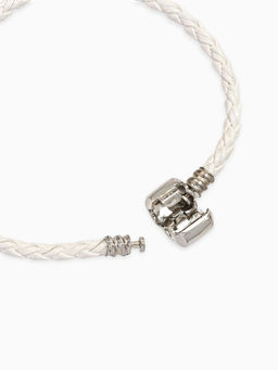 Цена за 3 шт. Браслет-основа для шармов Бусинка, L=18 см, белый в серебре