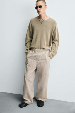 RELAXED FIT STRIPED TROUSERS - Zara фото 6