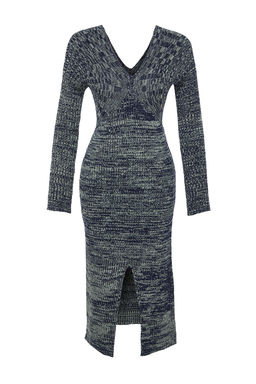 TRENDYOLMILLA Siyah Midi Triko Degrade Elbise TWOAW24EL00016 фото 14