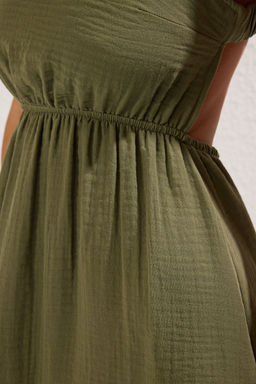 TRENDYOLMILLA Yesil Maxi Dokuma S?rt Dekolteli Muslin Plaj Elbisesi TBESS25EL00070  фото 10