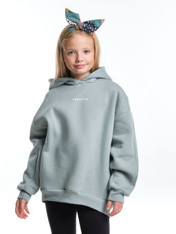 Худи для девочки оверсайз одежда подростковая с принтом 22-7317 мята